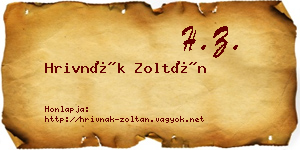Hrivnák Zoltán névjegykártya